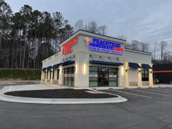 The exterior of Peachtree Immediate Care Stockbridge at 1680 Hudson Bridge Rd, Stockbridge, GA 30281